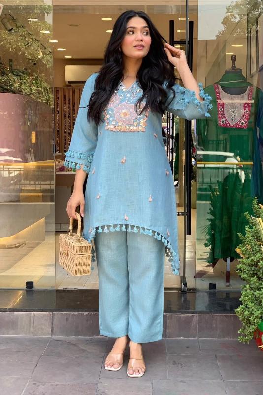Jaipuri cotton flax coord set wholesale female clothing